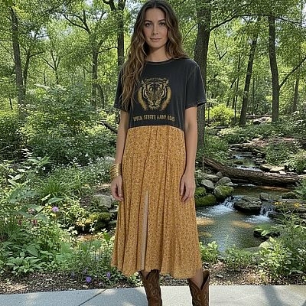 Upcycled T-shirt Dress Sz Small NWOT